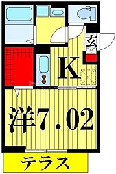 グレイスコーポ 1Kの間取図画像