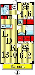 メイソンリー梅島 2LDKの間取図画像