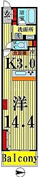 ロイヤルパークス西新井 1Kの間取図画像