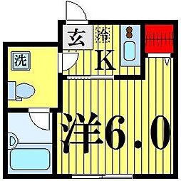 グランシャレー梅島3 1Kの間取図画像
