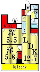 アーバンレックス西新井2 2LDKの間取図画像