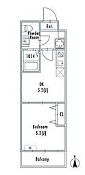 GRAN PASEO西新井 1DKの間取図画像