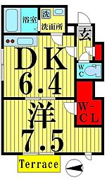 パータジェイ 1DKの間取図画像