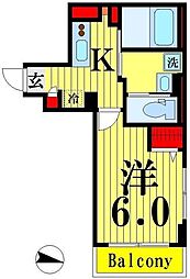 ジプソフィリア 1Kの間取図画像