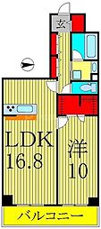 ロイヤルパークスシーサー 1LDKの間取図画像