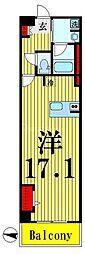 ロイヤルパークス梅島 ワンルームの間取図画像