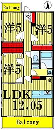 プラド大師西 3LDKの間取図画像