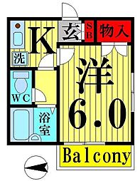 グランシャリオ48 1Kの間取図画像
