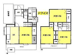 JR青梅線 青梅駅 徒歩36分の賃貸一戸建て 2階4DKの間取り