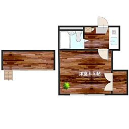 ユトリロ宮下町 2階1Kの間取り