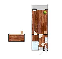 セザンヌ下地 1階1Kの間取り