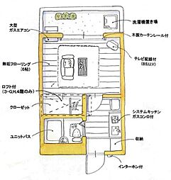 ユトリロ草間 3階1Kの間取り