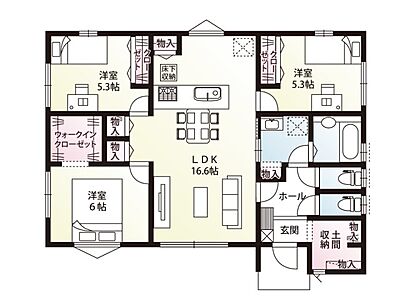 間取り：【1号棟：間取り図】