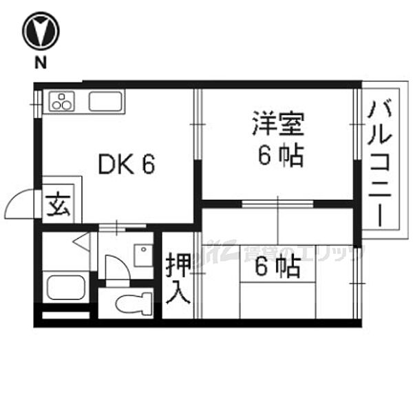 セントラルヴィレッジ 206｜京都府京都市南区西九条大国町(賃貸アパート2DK・2階・35.00㎡)の写真 その2