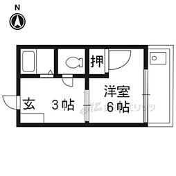 サニーコーポ岡崎 1階1Kの間取り