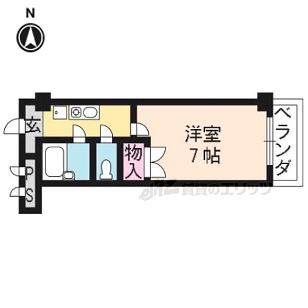 角安ビル 306｜京都府京都市右京区西京極北庄境町(賃貸マンション1K・3階・22.08㎡)の写真 その2