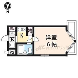 ＤＥＴＯＭ−1鴨川 3階1Kの間取り