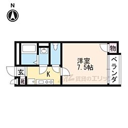JR東海道・山陽本線 京都駅 徒歩27分の賃貸アパート 2階1Kの間取り