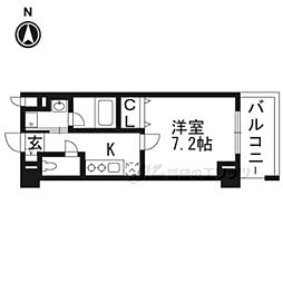 アスヴェル京都東寺前II 5階1Kの間取り