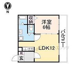 エルデヒルズ 2階1LDKの間取り