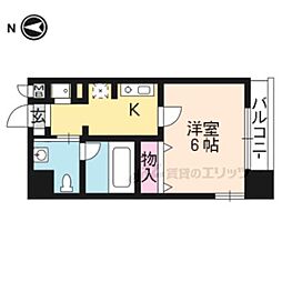 阪急京都本線 烏丸駅 徒歩5分の賃貸マンション 8階1Kの間取り