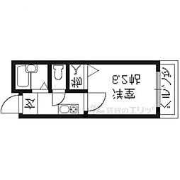 ビレイユ眞英四条柳馬場 4階1Kの間取り