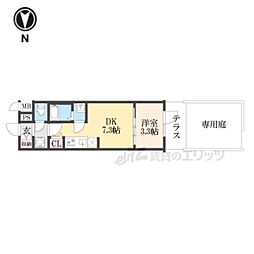 プレサンス十条凛華 1階1DKの間取り