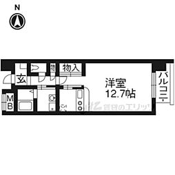 JR山陰本線 二条駅 徒歩5分の賃貸マンション 3階ワンルームの間取り