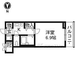 リーガル京都河原町III 3階1Kの間取り