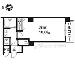 京都地下鉄東西線 東山駅 徒歩8分の賃貸マンション 1階1Kの間取り