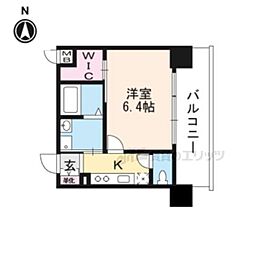 プレサンスTHEKYOTO東福寺WEST 1Kの間取図画像