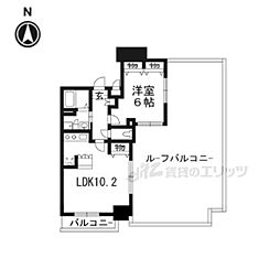 エステムプラザ京都ステーションレジデンシャル 6階1LDKの間取り