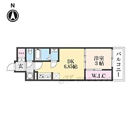 シエーナグランデ四条烏丸 2階1DKの間取り