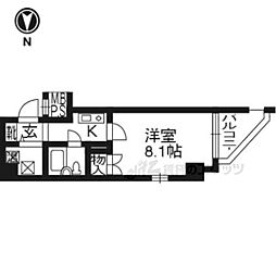 JR山陰本線 二条駅 徒歩5分の賃貸マンション 7階1Kの間取り