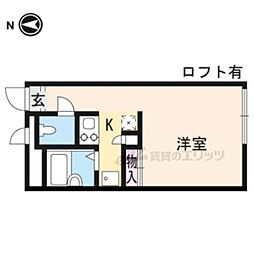 レオパレス新大宮 2階1Kの間取り