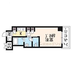 サンシティ御所西 2階1Kの間取り