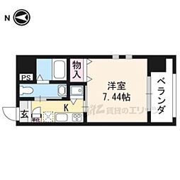 京都地下鉄東西線 京都市役所前駅 徒歩4分の賃貸マンション 7階1Kの間取り