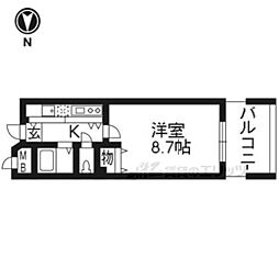 ジュンナインビル 10階1Kの間取り