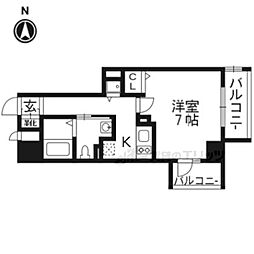 ベラジオ四条大宮III504 5階1Kの間取り