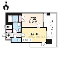 サンシティ四条西洞院 9階1DKの間取り