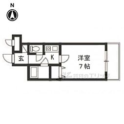 春日ビル 1Kの間取図画像