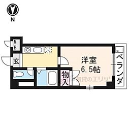 ヴェルメゾン今出川 1Kの間取図画像