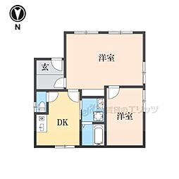 BUIL'SSTEGE 2DKの間取図画像