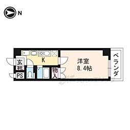 ヴィアーレ四条大宮 1Kの間取図画像