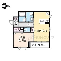 カサデサンZEOM 1LDKの間取図画像
