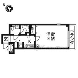 メゾン・マリゼッタ2 1Kの間取図画像