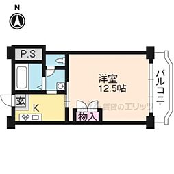 CLASKA西陣 1Kの間取図画像