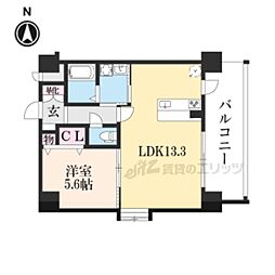 クレアドーレ京都二条 1LDKの間取図画像