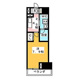 ステージグランデ芝大門 1Kの間取図画像