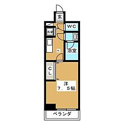 HF銀座レジデンスEAST2 1Kの間取図画像